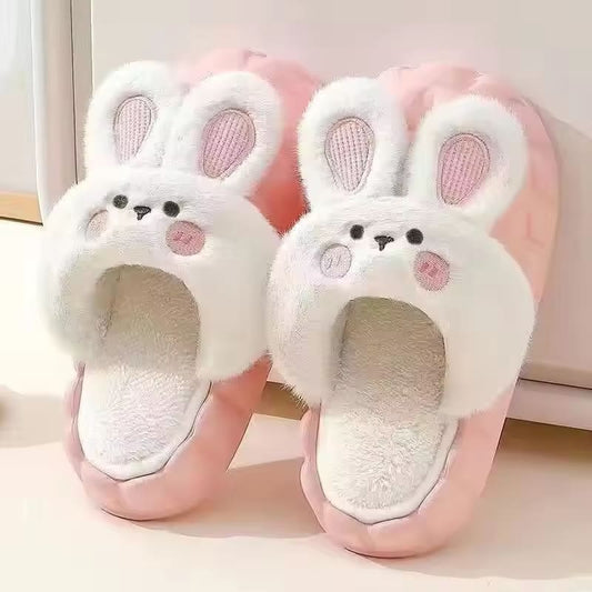 Removable waterproof cotton slippers for women's winter home cute indoor home non-slip thick-soled confinement shoes warmth